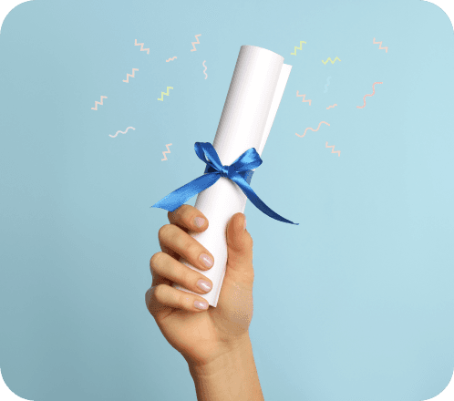 Hand holding diploma